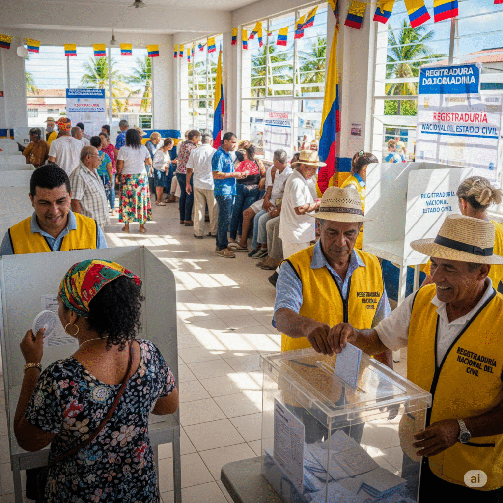 Elecciones en Colombia gente votando
