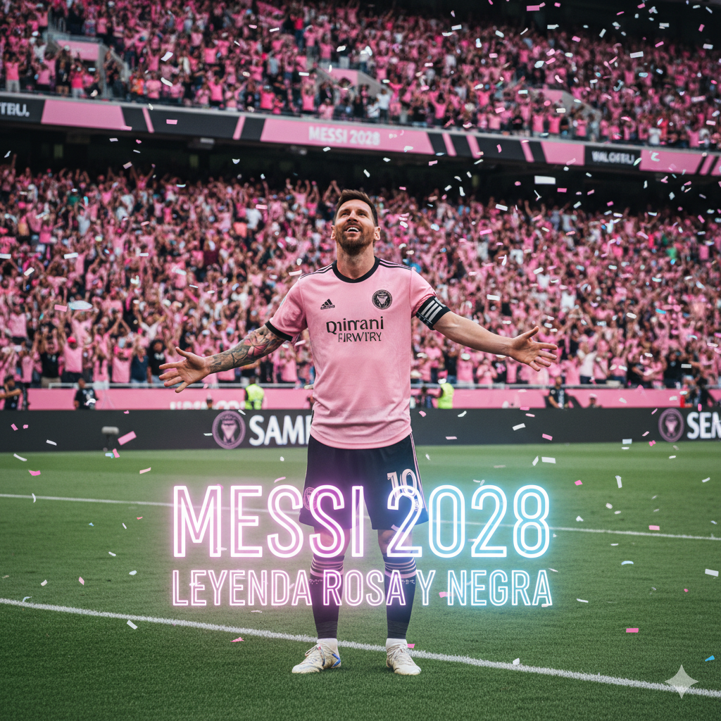 Messi  leyenda de rosa y negro