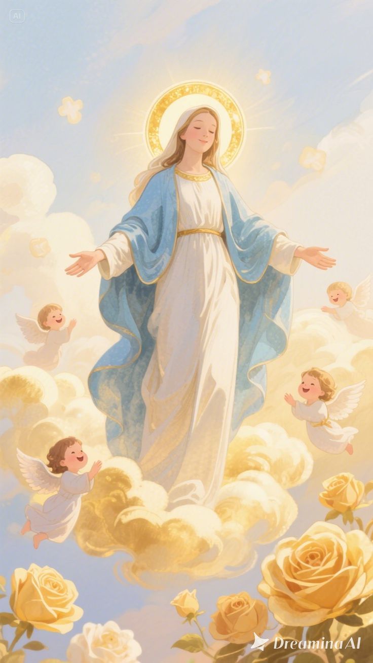 Virgen María y angeles