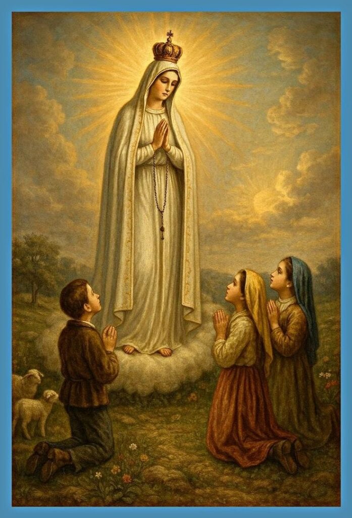 Virgen María y niños rezando Virgen María y niños rezando