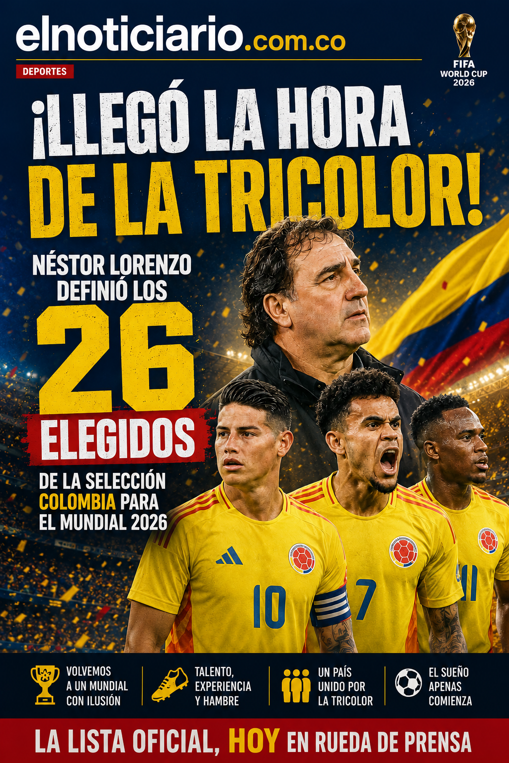 1. Portada los 26 elegidos de la selección Colombia para el Mundial 2026