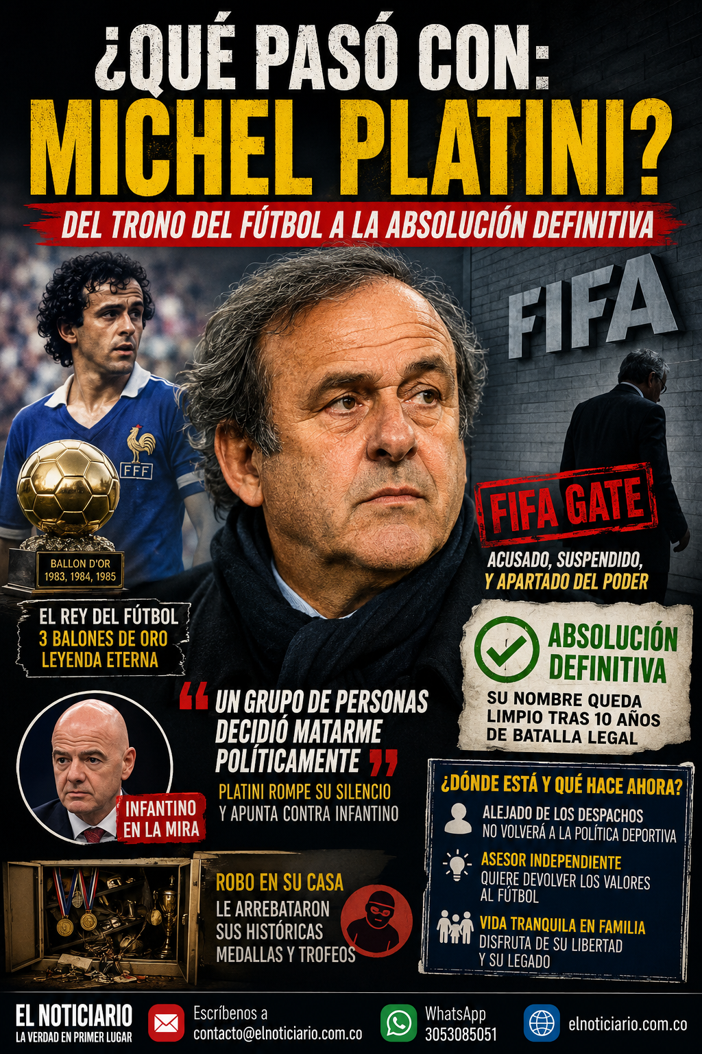 Michel Platini actualidad absolución caso FIFA Gate elnoticiario portada