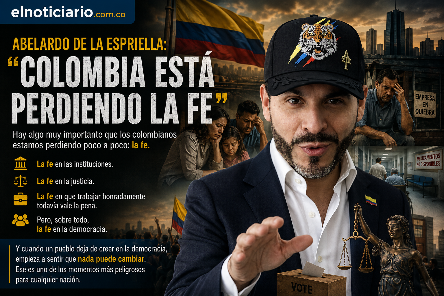 Portada Abelardo de la Espriella Colombia está perdiendo la fe